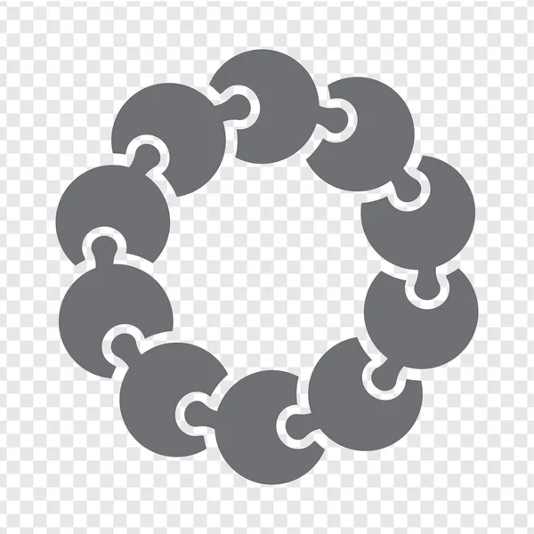 Simple Icon Circle Puzzle Gray Simple Icon Puzzle Ten Elements — Stock Vector