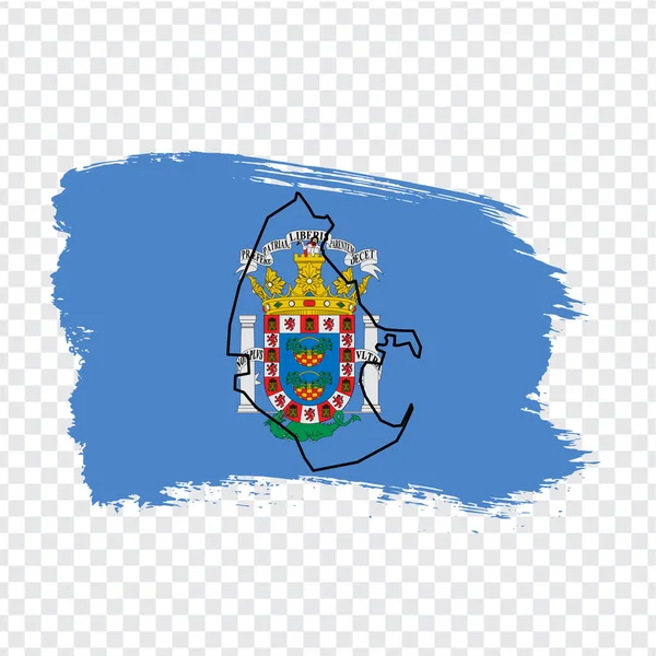 毛笔笔划中的梅利利亚国旗 梅利利亚空白地图西班牙王国 高质量的梅利利亚地图和标志为您的网站设计 应用在透明的背景 Eps10 — 图库矢量图片