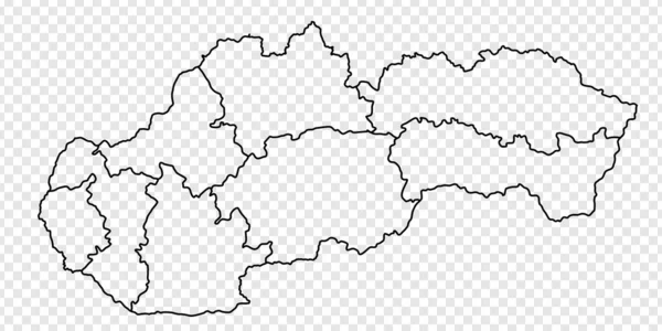 Carta Bianca Slovacchia Mappa Alta Qualità Della Repubblica Slovacca Sfondo — Vettoriale Stock