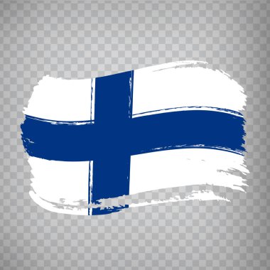 Finlandiya bayrağı, fırça darbesi geçmişi. İnternet sitenizin tasarımı, logosu, uygulaması için Finlandiya bayrağı. EPS10.