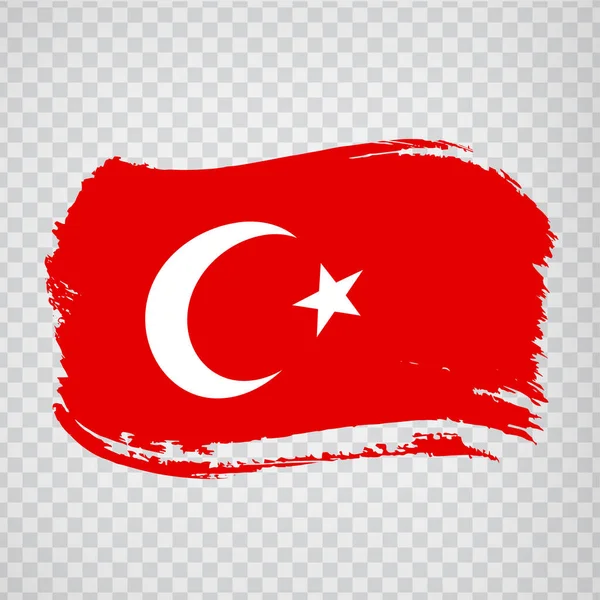 Σημαία Τουρκίας Φόντο Πινέλο Σημαία Δημοκρατία Της Τουρκίας Διαφανές Φόντο — Διανυσματικό Αρχείο