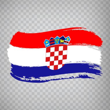 Hırvatistan bayrağı, fırça darbesi geçmişi. Hırvatistan Bayrak Cumhuriyeti internet sitesi tasarımı ve uygulaması için şeffaf bir arkaplan oluşturdu. EPS10.