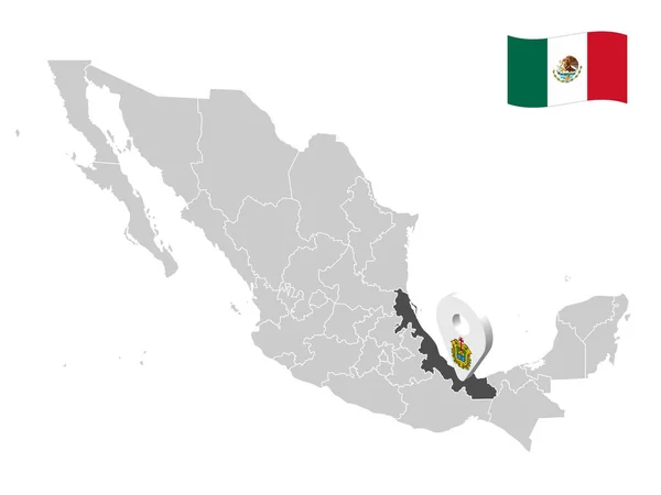 Ubicación Veracruz Mapa México Signo Ubicación Veracruz Mapa Calidad Con — Archivo Imágenes Vectoriales