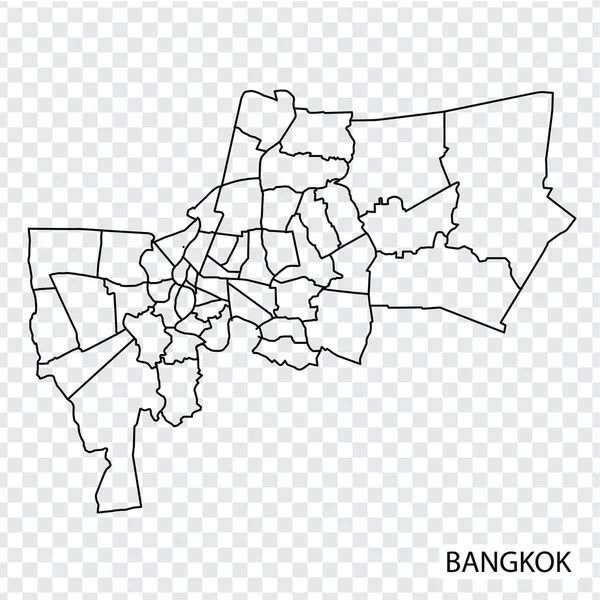 Harta Înaltă Calitate Din Bangkok Este Oraș Thailanda Granițe Ale — Vector de stoc