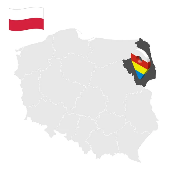 Τοποθεσία Της Επαρχίας Podlasie Στο Χάρτη Της Πολωνίας Σημείο Τοποθεσία — Διανυσματικό Αρχείο