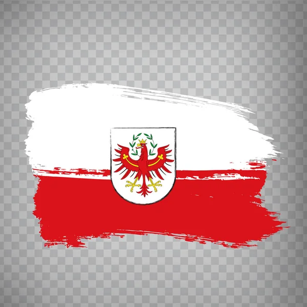 Флаг Тирольских Мазков Кистью Флаг Тироля Прозрачном Фоне Дизайна Вашего — стоковый вектор