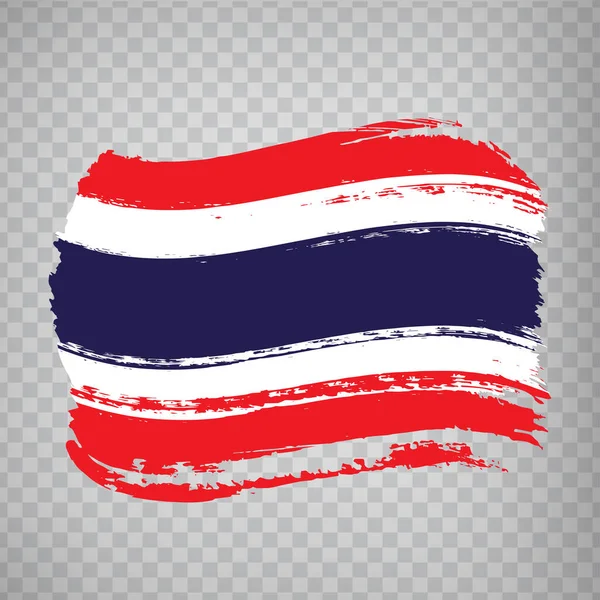Bandeira Kingdom Thailand Pincel Stroke Background Bandeira Tailândia Fundo Transparente — Vetor de Stock