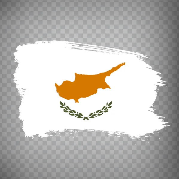 Vlag Van Cyprus Achtergrond Penseelstreek Vlag Republiek Cyprus Transparante Achtergrond — Stockvector