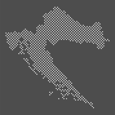Croatia map dot on gray background.  Dotted map Republic of Croatia. Vector eps10.
