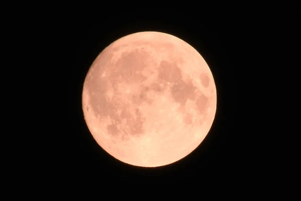 Grande Pleine Lune Sur Ciel Nocturne Noir — Photo