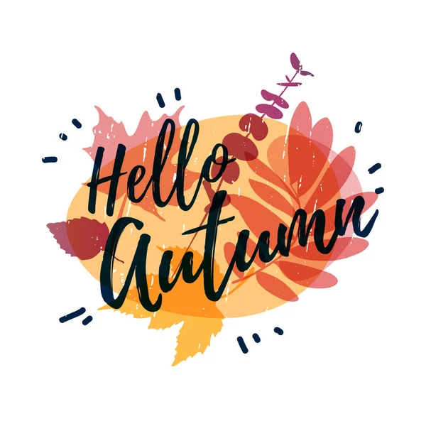 Poster di design Ciao autunno — Vettoriale Stock