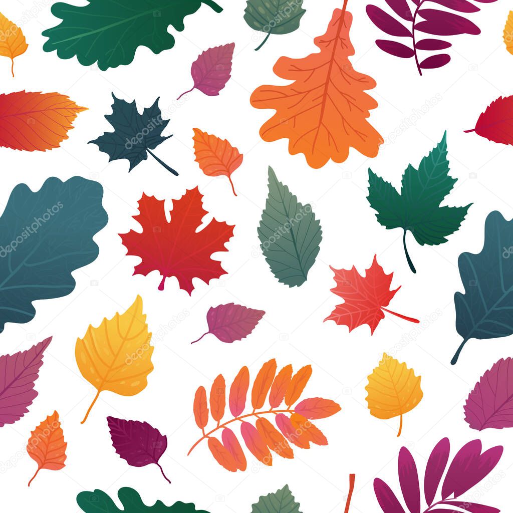 Seamless background with autumn leaf pattern.