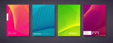 Tasarım yarım ton, vektör şablonunu çizgilerle kapsar. Günlük tasarımı geometrik şekil arkaplan seti, yarım ton çizgileri hipster motifi arkaplan broşürü için soyut. Geometrik desenli yerleşim afişi.