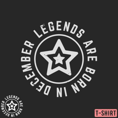 Efsaneler Aralık vintage t-shirt pul doğarlar