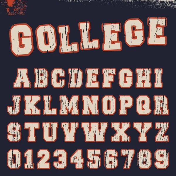 Modèle de police alphabet collège — Image vectorielle