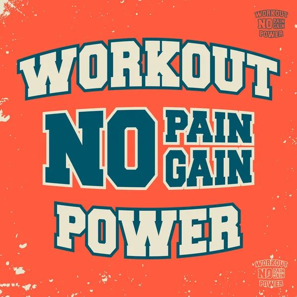 Workout power t shirt print stamp Vector Graphics