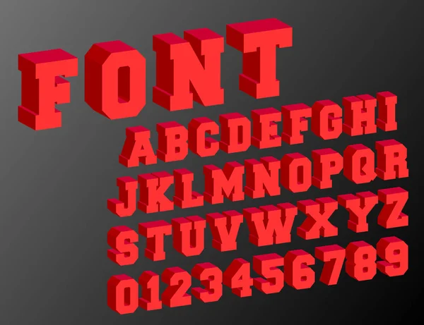 Alphabet Font Template Letters Numbers Vintage Design Vector Illustration — Stock Vector