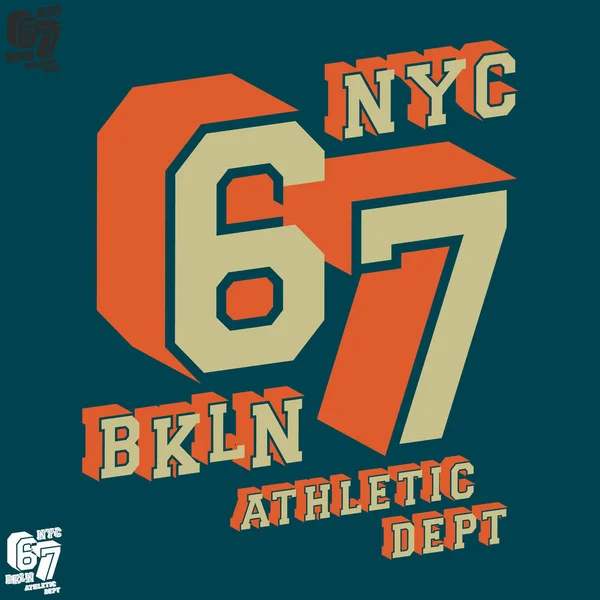 NYC BKLN t-shirt design de impressão —  Vetores de Stock