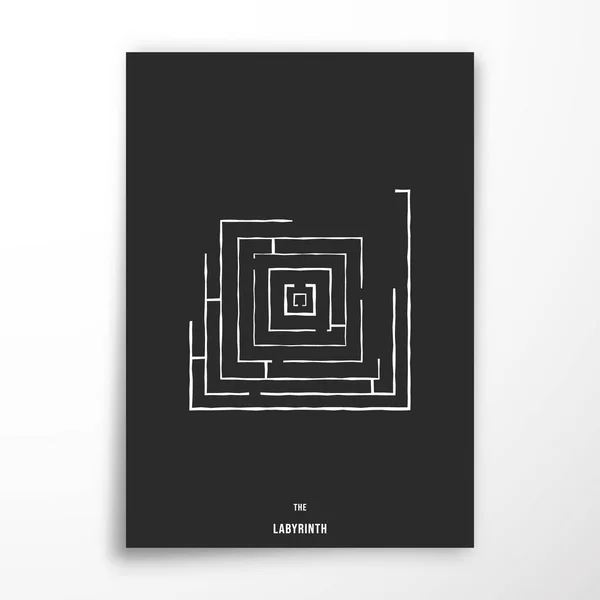 Плакат Лабиринтом Абстрактный Геометрический Дизайн Обложки Журнала Полиграфической Продукции Флаера — стоковый вектор