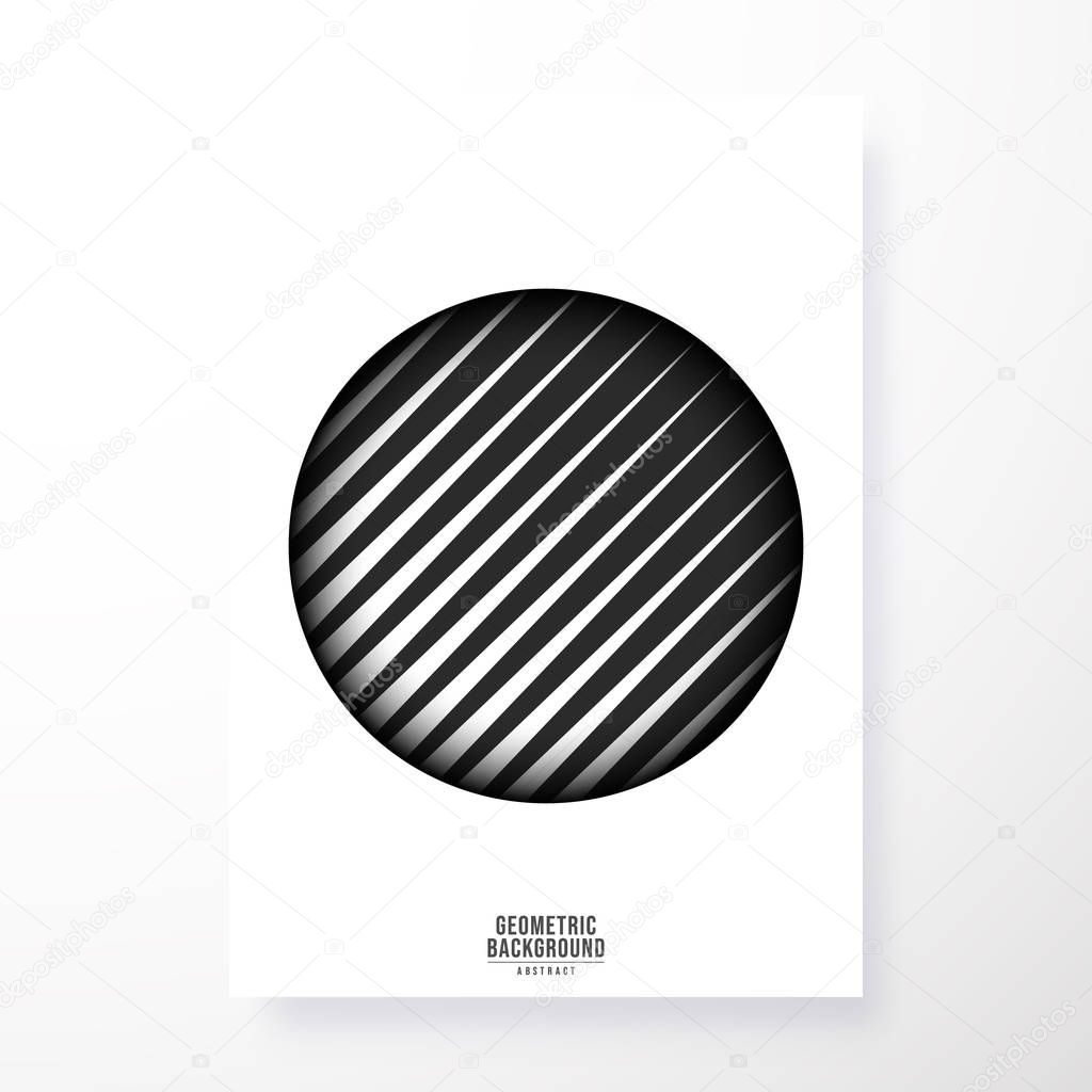 Minimal geometric design for cover, printing products, flyer, presentation, brochure or wall decor. Vector illustration.