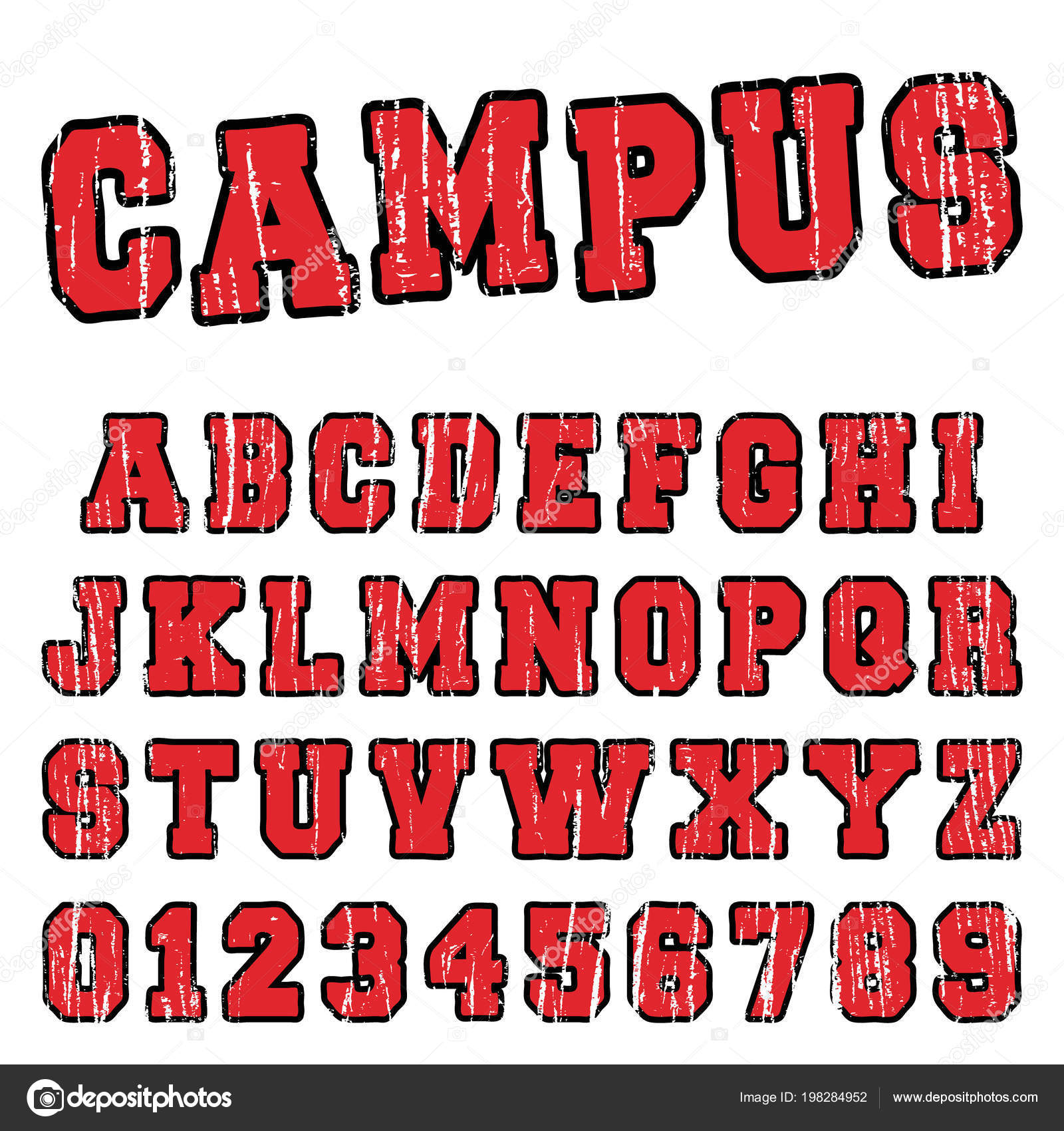 Campus alphabet font template Stock Vector by ©bobevv 198284952
