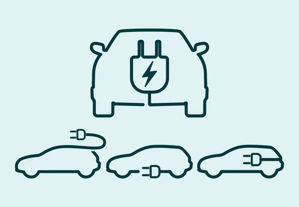 Set de pictograme auto electrice — Vector de stoc