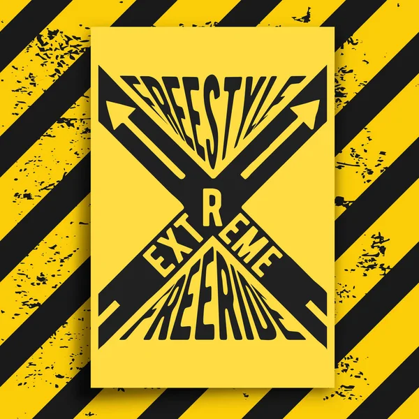Екстремальний плакат з попереджувальним фоном — стоковий вектор