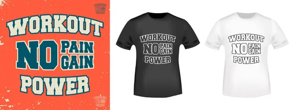 Workout power t shirt print stamp — Stock Vector