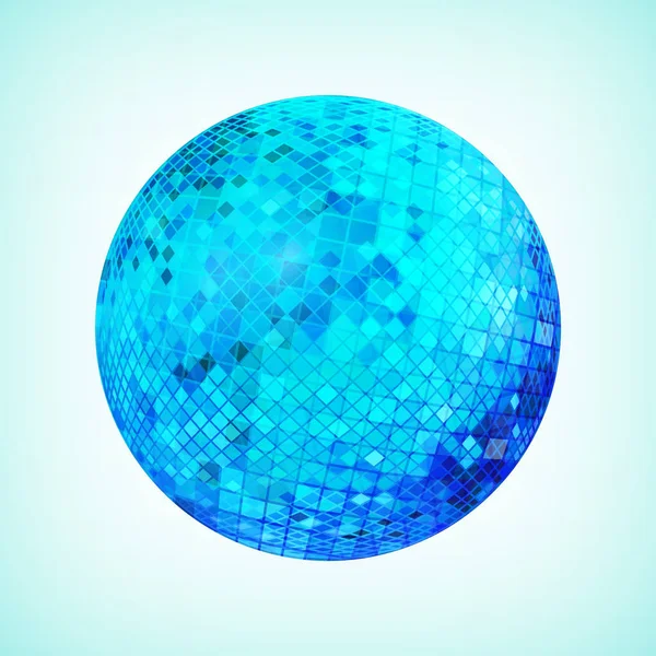 Μπλε Discoball Ντίσκο Mirrorball Σχεδιαστεί Για Κόμμα Flyer Φυλλάδιο Αφίσας — Διανυσματικό Αρχείο