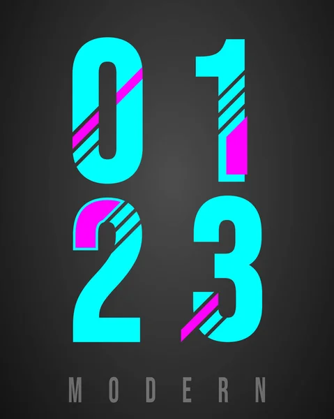 番号フォント モダンなデザイン 一連の数字 のロゴやアイコンのベクトル図 — ストックベクタ