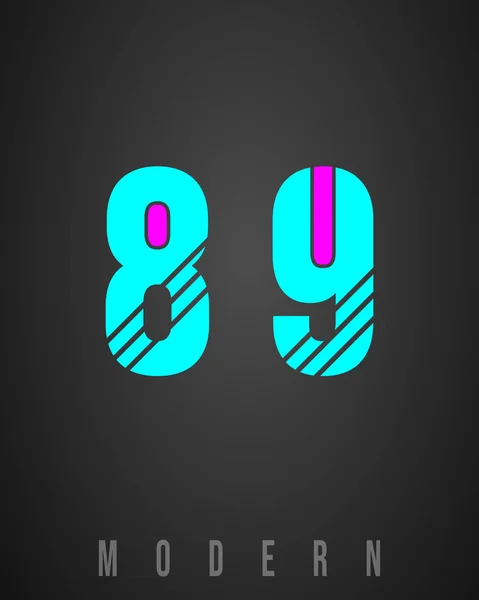 Number Font Modern Design Set Numbers Logo Icon Vector Illustration — Stock Vector