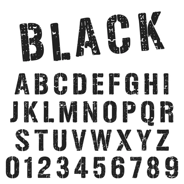 Μαύρο διάτρητο πρότυπο γραμματοσειρά αλφάβητο — Διανυσματικό Αρχείο