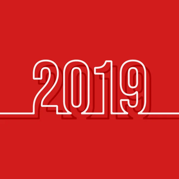 2019 Neujahr Cover-Vorlage minimales Design Hintergrund — Stockvektor