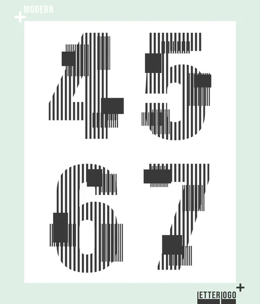 숫자 글꼴 서식 파일 현대적인 디자인입니다. 벡터 일러스트 레이 션. — 스톡 벡터