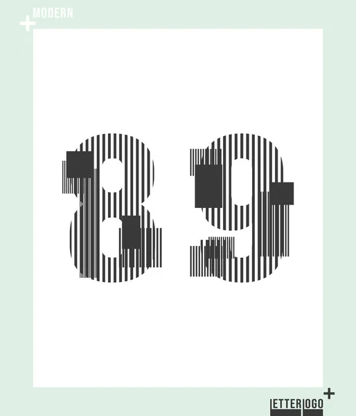 Modello di font numerico design moderno. Illustrazione vettoriale . — Vettoriale Stock