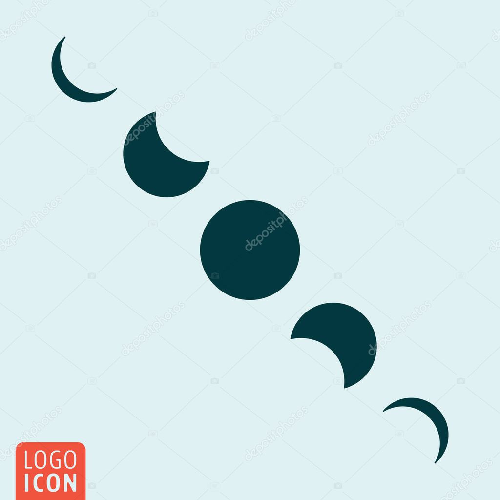 Moon cycles symbol - Lunar phases icon. Vector illustration