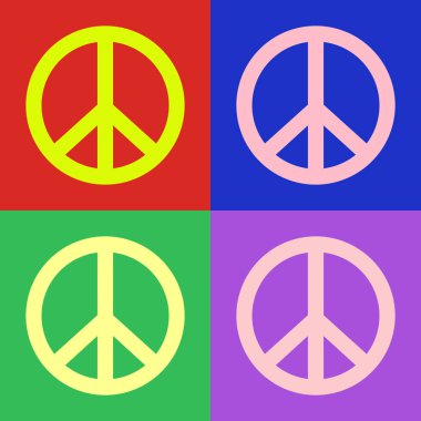 Peace symbol pop art colorful vector design clipart