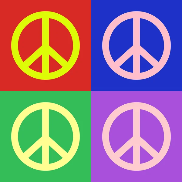 Paz símbolo pop arte colorido vector de diseño — Archivo Imágenes Vectoriales