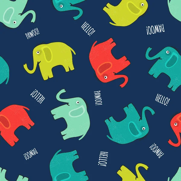 Lindo elefante sin costura patrón de fondo en el diseño de dibujos animados — Foto de stock gratis