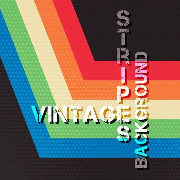 Vintage vector háttér grunge színes csíkokkal — Stock Vector