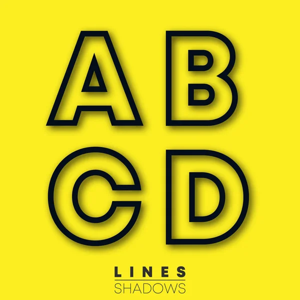 字母线性设计。徽标或图标的字母 A、B、C、D 模板集 — 图库矢量图片