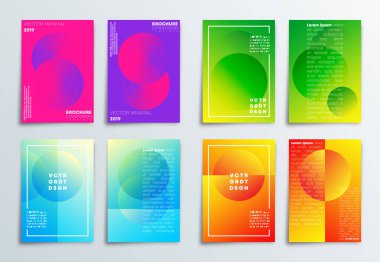 Degrade doku örtüsü arka plan kümesi. Vektör çizimi.