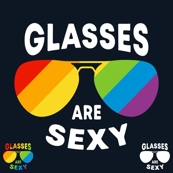 Las gafas son sexy estampado de camiseta. Diseño mínimo para camisetas apliques, eslogan de moda, insignia, ropa de etiqueta, jeans y ropa casual — Archivo Imágenes Vectoriales