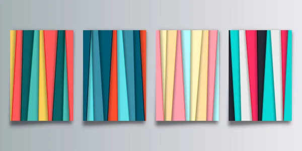 Conjunto de fundo abstrato com listras coloridas - papel de parede design mínimo — Vetor de Stock
