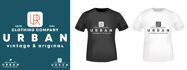 Camiseta urbana estampada para camisetas apliques, eslogan de moda, insignia, ropa de etiqueta, jeans y ropa casual — Archivo Imágenes Vectoriales