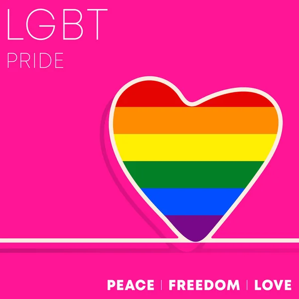 Arka plan, afiş, poster, broşür kapağı, tipografi veya diğer baskı ürünleri için LGBT renkli kalp — Stok Vektör