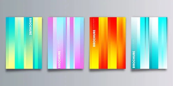 Set farbenfroher Gradienteneinband mit Streifendesign für Flyer, Poster, Broschürenvorlagen, Typografie oder andere Druckprodukte — Stockvektor