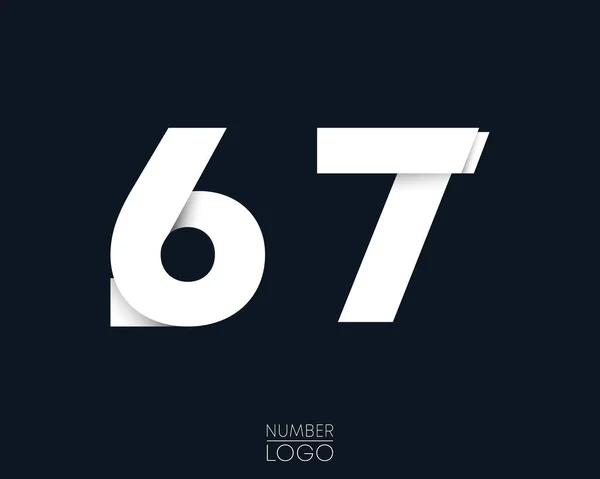Numer 6 i 7 szablon logo projektu. Ilustracja wektorowa — Wektor stockowy