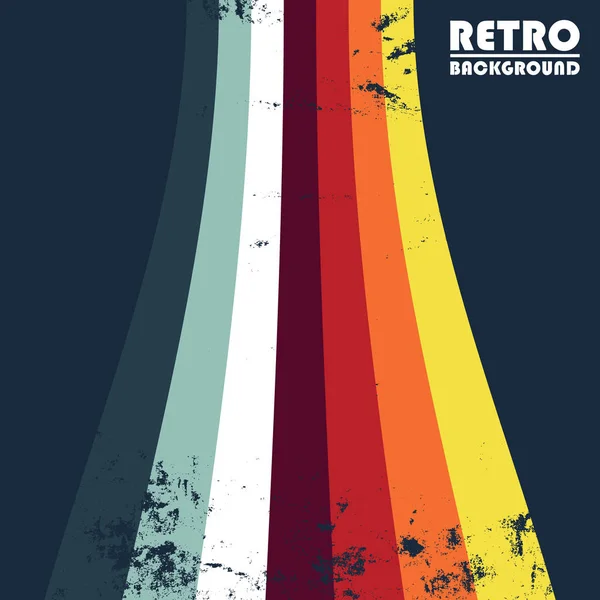 Retro grunge design bakgrund med färgade ränder — Stock vektor