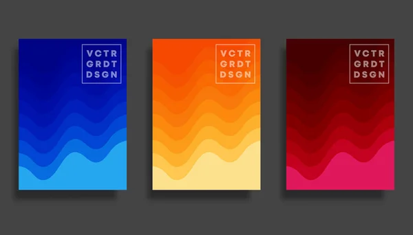 Set de design colorat șablon de acoperire gradient pentru pliant, poster, broșură, tipografie sau alte produse de imprimare — Vector de stoc
